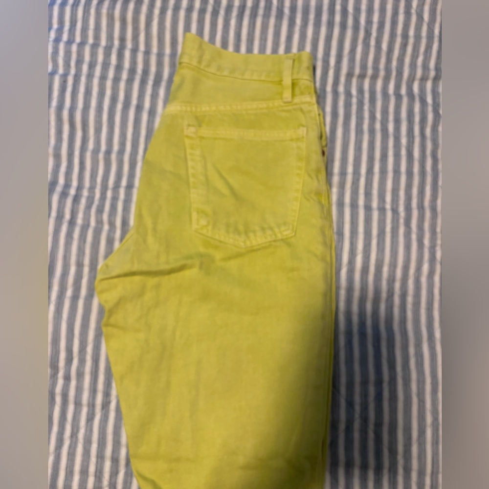 Mango High Rise Yellow Jeans